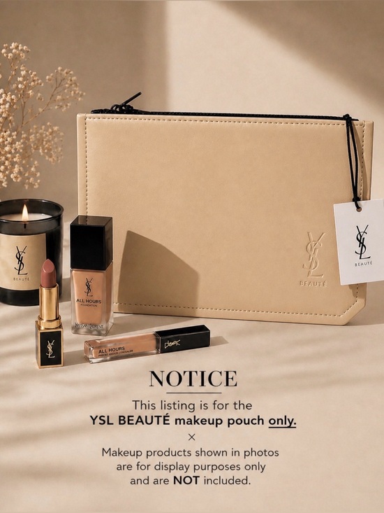 Yves Saint Laurent Other - Yves Saint Laurent Beaute YSL beige Makeup Bag Pouch case clutch envelope NEW.